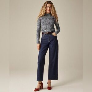 Banana Republic High Rise Wide Leg Crop Dark Denim Jeans with Belt